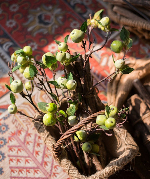 Beautiful Modern Flower Arrangement Ideas for Home Decoration, Apple Branch, Fruit Branch, Table Centerpiece, Simple Artificial Floral for Dining Room-LargePaintingArt.com