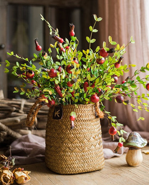 Pomegranate Branch, Beautiful Flower Arrangement Ideas for Home Decoration, Table Centerpiece, Artificial Fruit Plants, Spring Artificial Floral for Dining Room-LargePaintingArt.com