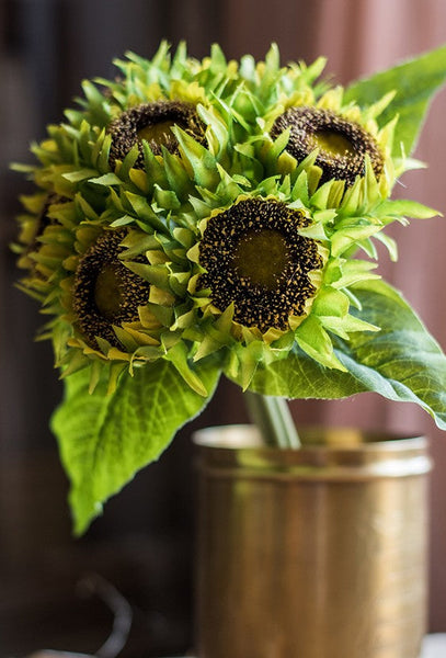 Unique Flower Arrangement for Home Decoration, A Bunch of Sunflowers, Bedroom Flower Arrangement Ideas, Beautiful Artificial Flowers for Living Room-LargePaintingArt.com