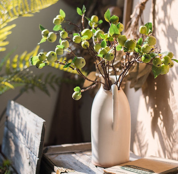 Beautiful Modern Flower Arrangement Ideas for Home Decoration, Apple Branch, Fruit Branch, Table Centerpiece, Simple Artificial Floral for Dining Room-LargePaintingArt.com