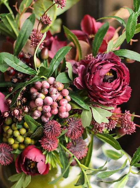 Beautiful Flower Arrangement for Home Decoration, Large Bunch of Peony Branch, Table Centerpiece, Real Touch Artificial Floral for Living Room-LargePaintingArt.com