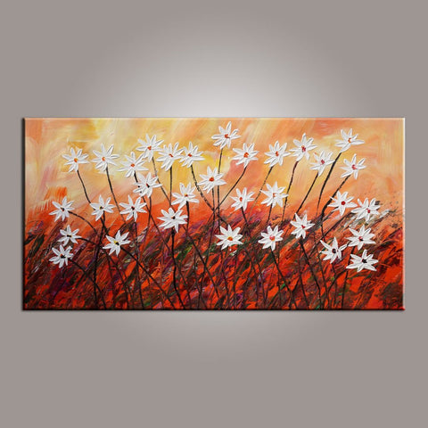 Flower Art, Abstract Art Painting, Acrylic Painting, Wall Painting, Canvas Wall Art, Bedroom Wall Art, Canvas Art, Modern Art, Contemporary Art-LargePaintingArt.com