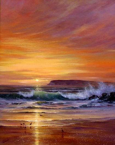 Seascape Art, pacific Ocean, Big Wave, Sunset Painting, Canvas Art, Canvas Painting, Large Wall Art, Large Painting, Canvas Oil Painting, Canvas Art-LargePaintingArt.com