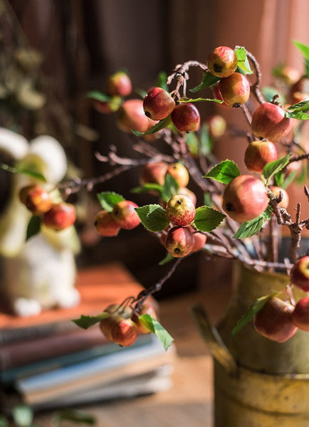 Beautiful Modern Flower Arrangement Ideas for Home Decoration, Apple Branch, Fruit Branch, Table Centerpiece, Simple Artificial Floral for Dining Room-LargePaintingArt.com