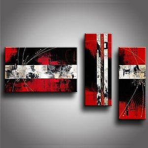 Contemporary Art, Abstract Modern Art, Bedroom Wall Art, Red Canvas Art, Canvas Painting-LargePaintingArt.com