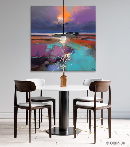 Canvas Painting for Living Room, Original Modern Wall Art Painting, Abstract Landscape Paintings, Oversized Contemporary Abstract Artwork-LargePaintingArt.com