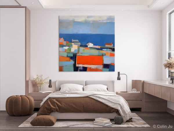 Large Art Painting for Living Room, Original Landscape Canvas Art, Oversized Landscape Wall Art Paintings, Contemporary Acrylic Painting on Canvas-LargePaintingArt.com