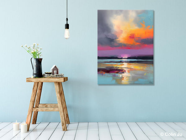 Canvas Painting for Living Room, Abstract Landscape Paintings, Original Modern Wall Art Painting, Oversized Contemporary Abstract Artwork-LargePaintingArt.com