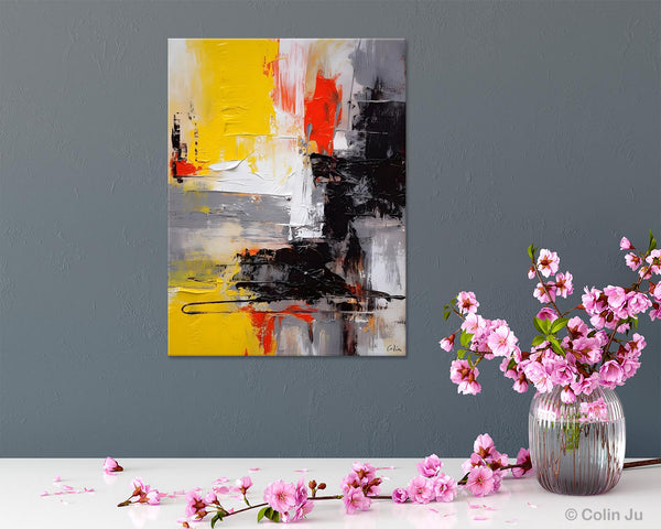 Original Abstract Art, Contemporary Acrylic Painting, Hand Painted Canvas Art, Modern Wall Art Ideas for Dining Room, Large Canvas Paintings-LargePaintingArt.com