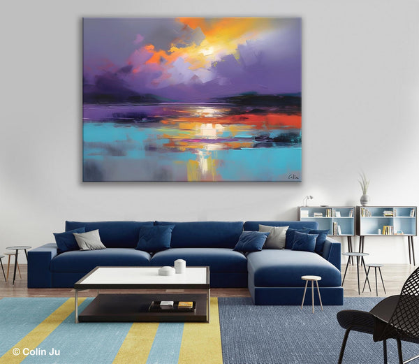 Modern Landscape Paintings, Landscape Paintings for Living Room, Original Abstract Canvas Painting, Contemporary Acrylic Paintings-LargePaintingArt.com