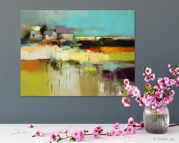 Simple Abstract Art, Landscape Canvas Painting, Bedroom Wall Art Paintings, Acrylic Painting on Canvas, Large Original Canvas Painting-LargePaintingArt.com