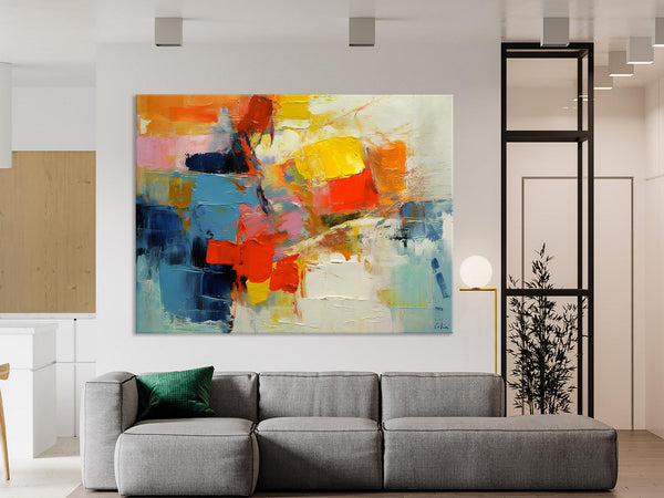 Abstract Acrylic Paintings for Living Room, Original Modern Contemporary Artwork, Buy Paintings Online, Oversized Canvas Artwork-LargePaintingArt.com