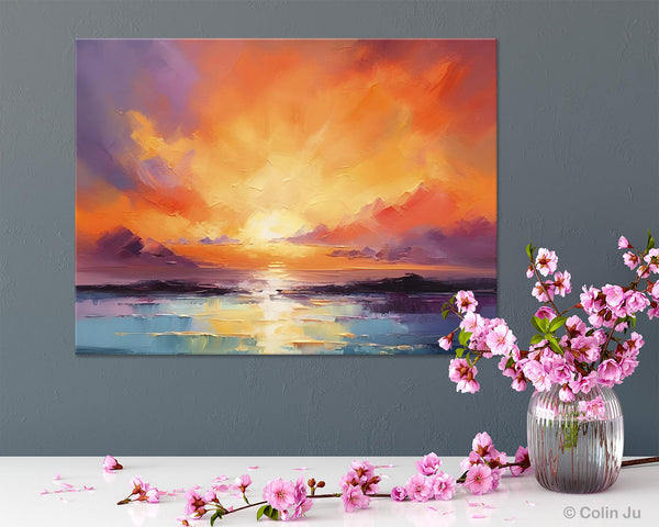 Large Art Painting for Living Room, Original Landscape Canvas Art, Oversized Landscape Wall Art Paintings, Contemporary Acrylic Painting on Canvas-LargePaintingArt.com