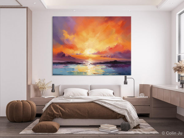 Large Art Painting for Living Room, Original Landscape Canvas Art, Oversized Landscape Wall Art Paintings, Contemporary Acrylic Painting on Canvas-LargePaintingArt.com