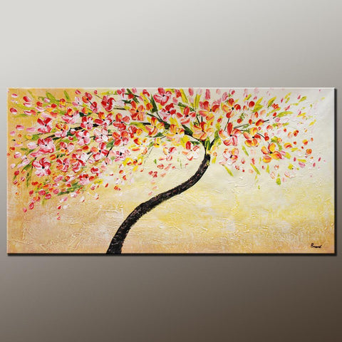 Oil Painting, Heavy Texture Painting, Floral Art, Flower Painting, Canvas Wall Art, Bedroom Wall Art, Canvas Art, Modern Art, Contemporary Art-LargePaintingArt.com