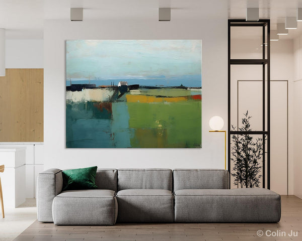 Abstract Landscape Painting for Living Room, Heavy Texture Painting, Hand Painted Canvas Art, Original Abstract Art, Acrylic Art on Canvas-LargePaintingArt.com