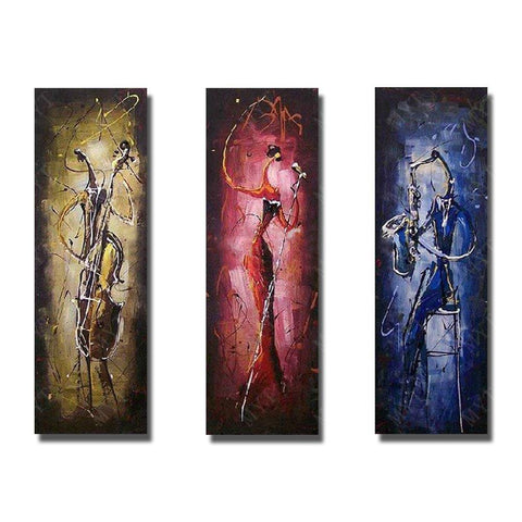 Cellist, Singer, Saxophone Player, Musical Instrument Player Painting, Bedroom Abstract Painting-LargePaintingArt.com