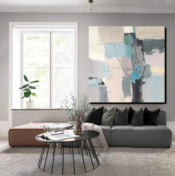 Simple Wall Art Paintings, Living Room Modern Wall Art, Modern Contemporary Art, Large Painting Behind Sofa, Acrylic Canvas Painting-LargePaintingArt.com