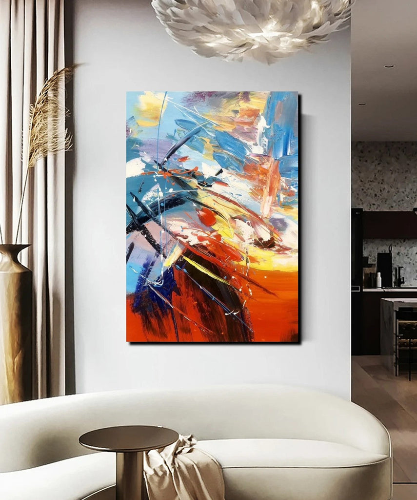 Living Room Modern Paintings, Acylic Canvas Paintings, Large Painting –