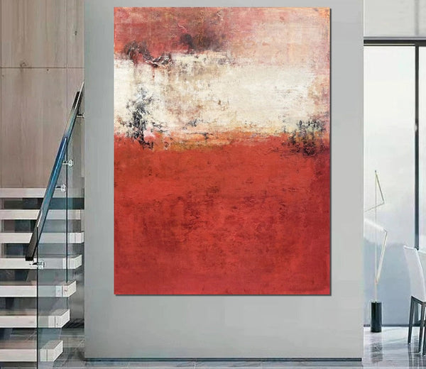 Canvas Painting for Living Room, Huge Contemporary Abstract Artwork, Red Abstract Painting Ideas for Interior Design, Modern Wall Art Painting-LargePaintingArt.com