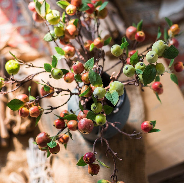 Beautiful Modern Flower Arrangement Ideas for Home Decoration, Apple Branch, Fruit Branch, Table Centerpiece, Simple Artificial Floral for Dining Room-LargePaintingArt.com